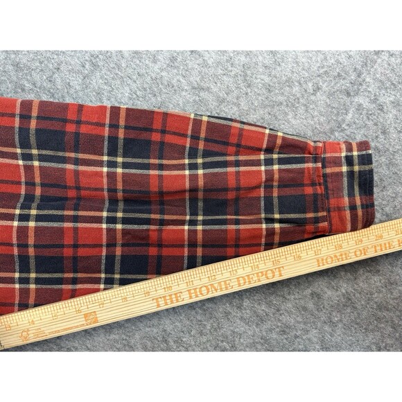 VTG Abercrombie & Fitch Shirt L Red Plaid Chamois Flannel 90s Y2K Distressed - Picture 9 of 10